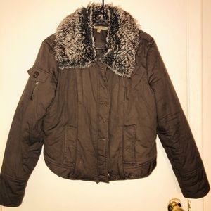 Fur Collar Bomber Jacket